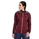 Schöffel Fleecejacke Rotbach Hoody (Kapuze, 2-Wege-Stretch, schnelltrocknend, atmungsaktiv) weinrot Damen