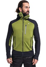 Schöffel Fleecejacke Rotbach Hoody (Kapuze, robust, elastisch) grün/schwarz Herren