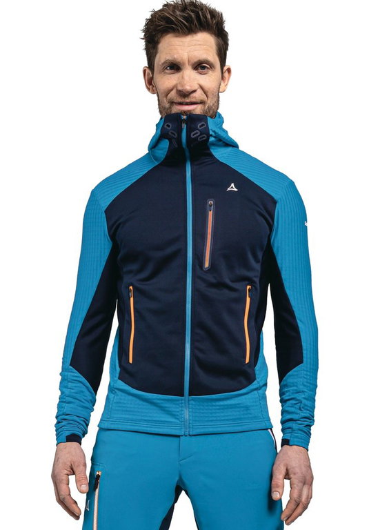 Schöffel Fleecejacke Rotbach Hoody (Kapuze, robust, elastisch) blau Herren