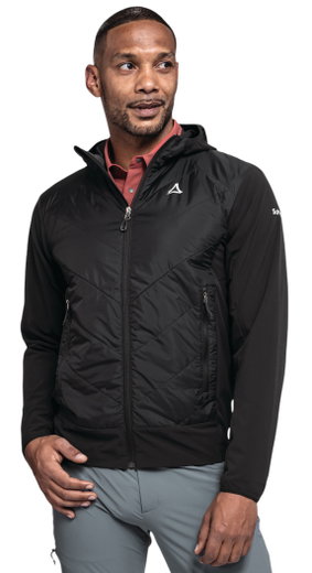 Schöffel Hybridjacke Hiking Style Blaueis MNS (warm PrimaLoft® Isolation, mit Kapuze) schwarz Herren
