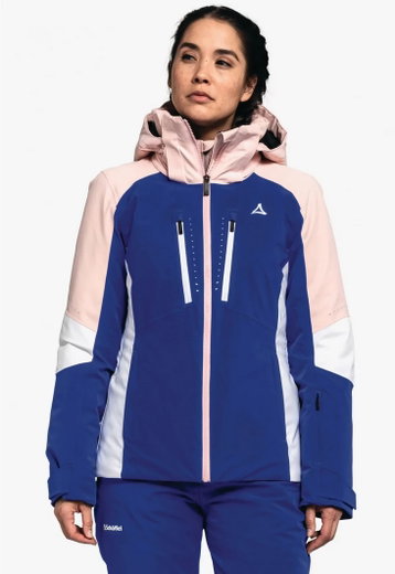 Schöffel Ski Jacket Naladas (thermal insulation, waterproof, with RECCO reflector) dark blue/white/pink Women