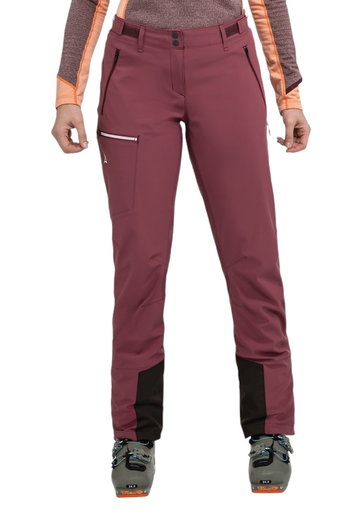 Schöffel Softshell Trousers Matrei Pant (high breathability, elastic waistband) long burgundy Ladies
