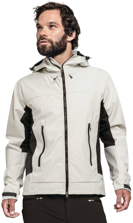 Schöffel Softshelljacke Mountain Style Blaueis MNS (hohe Atmungsaktivität, wasserabweisend) beige/schwarz Herren