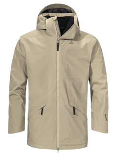 Schöffel Übergangs-Regenjacke Urban Insulated Parka Style Malkay (wasserdicht, atmungsaktiv) beige Herren