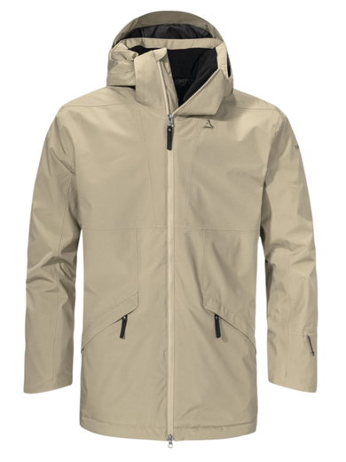 Schöffel Übergangs-Regenjacke Urban Insulated Parka Style Malkay (wasserdicht, atmungsaktiv) beige Herren