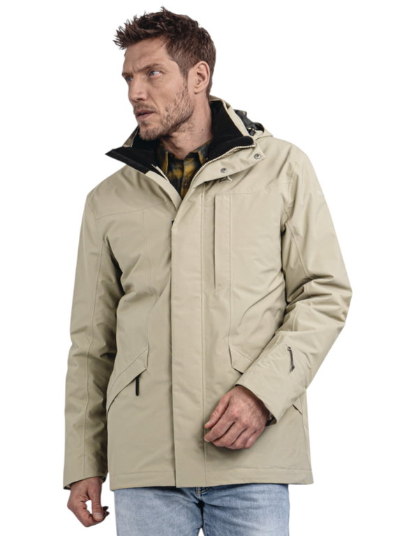 Schöffel Übergangs-Regenjacke Urban 3in1 Parka Style Borkol (wasserdicht, atmungsaktiv) beige Herren