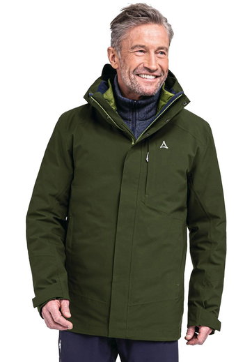 Schöffel Wander-Winterjacke Auerspitz 3in1 (wasser- und winddicht, atmungsaktiv) dunkelgrün Herren