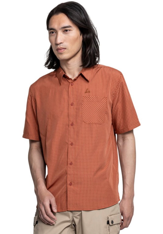 Schöffel Wanderhemd CIRC Shirt Style Dalfoss (UV Schutz, Brusttasche) kurzarm rot Herren