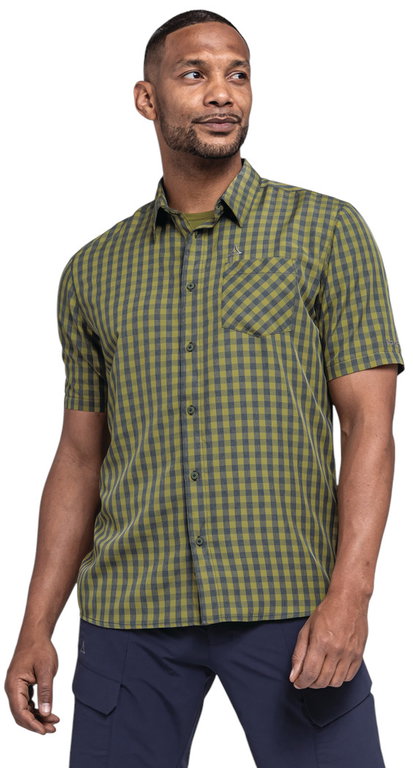 Schöffel Wanderhemd CIRC Shirt Style Dalfoss (UV Schutz, Brusttasche) kurzarm olive Herren
