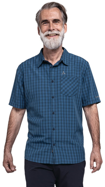 Schöffel Wanderhemd CIRC Shirt Style Dalfoss (UV Schutz, Brusttasche) kurzarm dunkelblau Herren