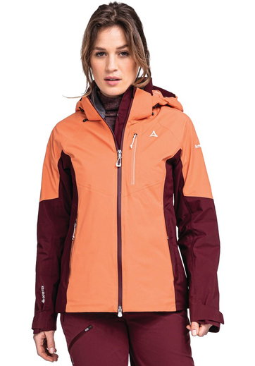 Schöffel Trekking-Wanderjacke Gaschurn (2-Lagen, wasserdicht und atmungsaktiv) orange/weinrot Damen