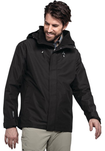 Schöffel Wanderjacke Hiking 3in1 Style Okere Jacket (wasserdicht, 2-Lagen VENTURI) schwarz Herren