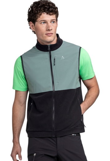 Schöffel Wander-Weste Fleece Vt Style Ash (2-Wege-Stretch, schnelltrocknend) schwarz/grau Herren