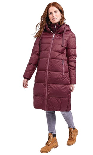 Schöffel Winter Coat Kenosha (Down Coat, Windproof, Water-Repellent) Burgundy Red Ladies