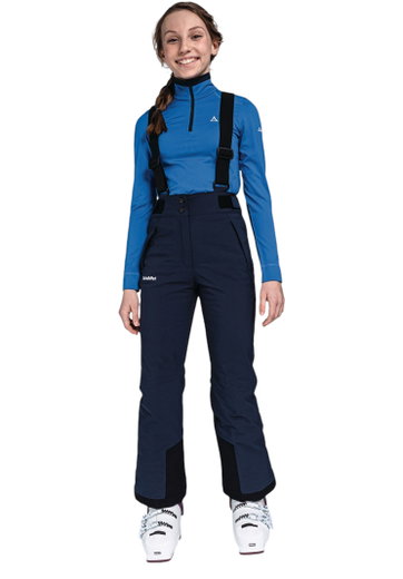 Schöffel Winter Ski Trousers Joran (high breathability, snow gaiter) navy blue Girls