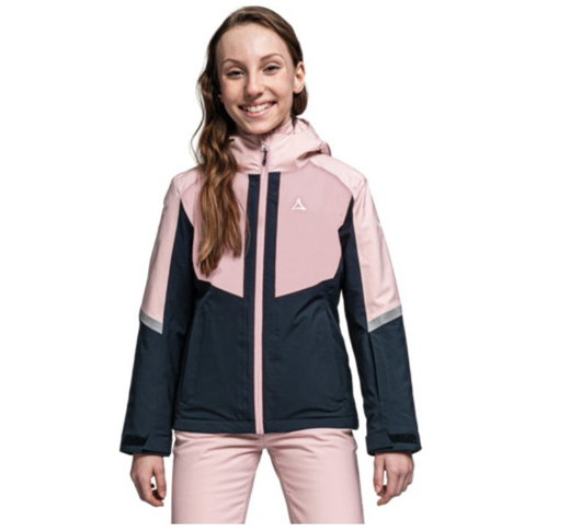 Schöffel Winter-Skijacke Furgler (wasserdicht, winddicht) dunkelblau/rosa Kinder