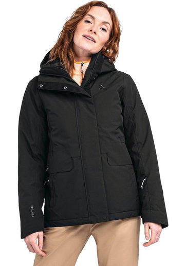 Schöffel Winterjacke Insulated Antwerpen (Kapuze, wasserdicht, atmungsaktiv) schwarz Damen