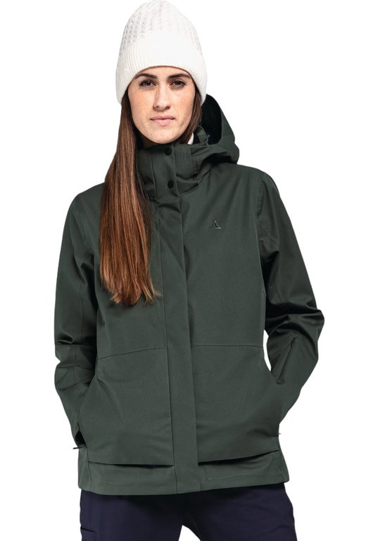 Schöffel Winterjacke ZipIn Toledo (wasserdicht, winddicht, atmungsaktiv) dunkelgrün Damen