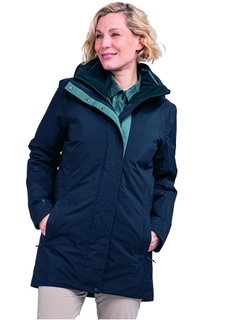 Schöffel Winterjacke 3in1 Parka Barth (2-Wege-Stretch, wasserdicht, winddicht) navyblau Damen