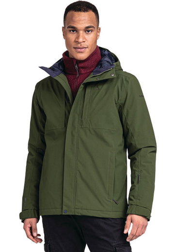 Schöffel Winterjacke Insulated Antwerpen (Kapuze, wasserdicht, atmungsaktiv) khaki/grün Herren