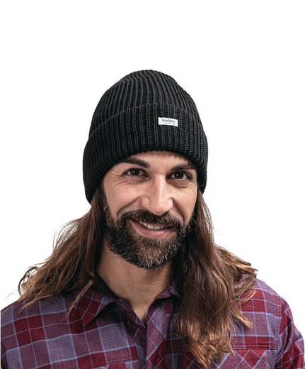 Schöffel Strickmütze Oxley Knitted Hat (Rippenstruktur, Umschlag) schwarz - 1 Stück