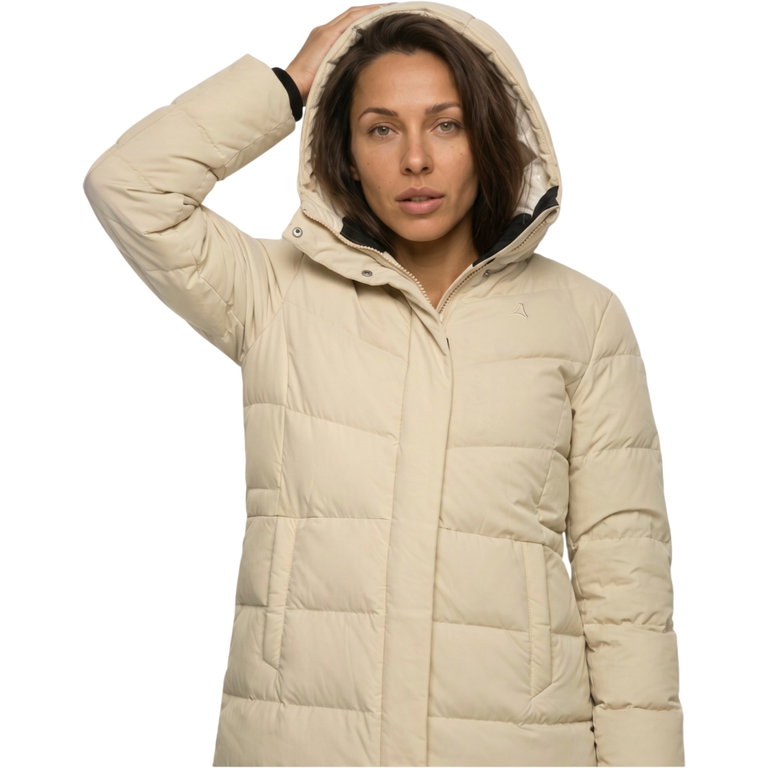 Schöffel Winter-Daunenmantel Urban Down Style Vindave (wärmend dank Daunenfüllung) beige Damen