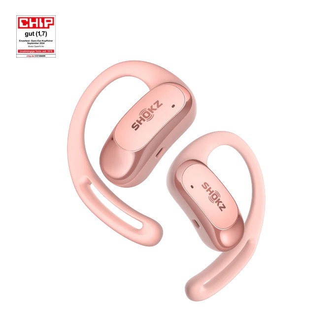 Shokz Kopfhörer OpenFit Air (Open-Ear-Design, 6 Stunden Wiedergabezeit) rosa