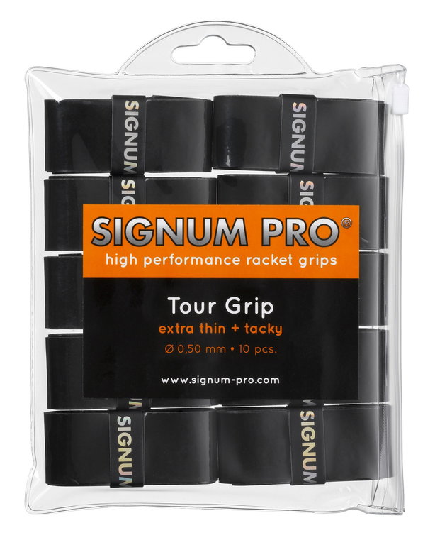 Signum Pro Overgrip Tour 0.5mm schwarz 10er Clip-Beutel