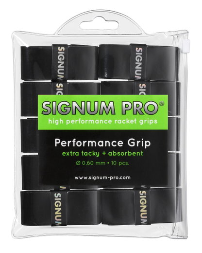Signum Pro Overgrip Performance 0.6mm schwarz 10er Clip-Beutel