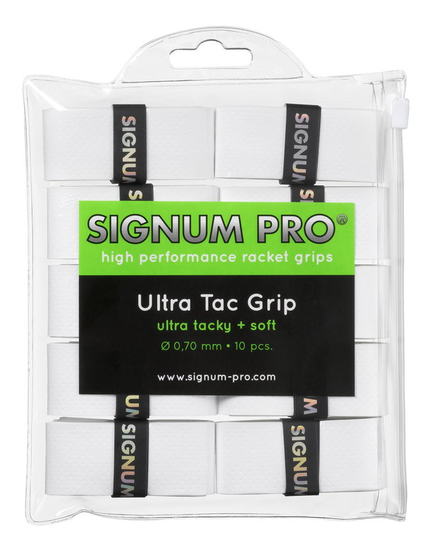 Signum Pro Overgrip Ultra Tac 0.70mm weiss 10er Clip-Beutel