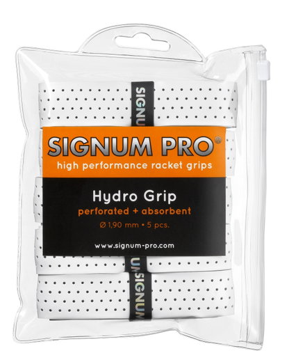 Signum Pro Basisband Hydro Grip 1.9mm (Schweißabsorption, perforiert) weiss 5er Pack Clip-Beutel