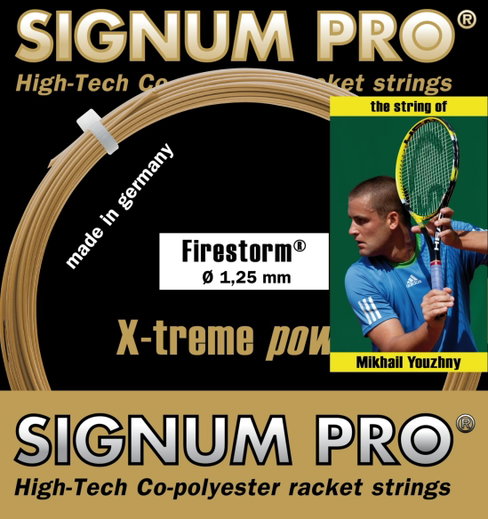 Signum Pro Tennissaite Firestorm (Haltbarkeit+Power) gold 12m Set