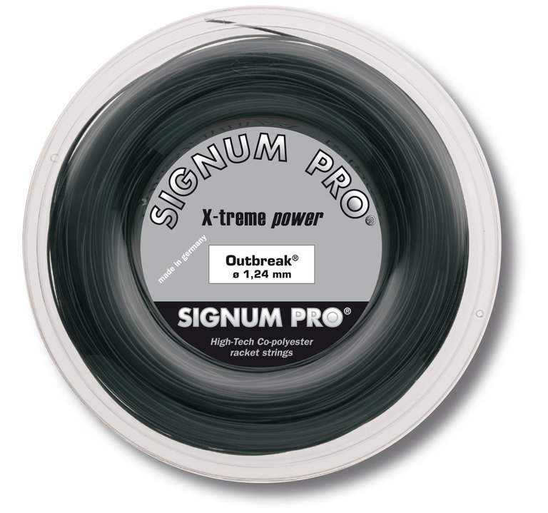 Signum Pro Tennissaite Outbreak (Haltbarkeit+Power) anthrazit 100m Rolle