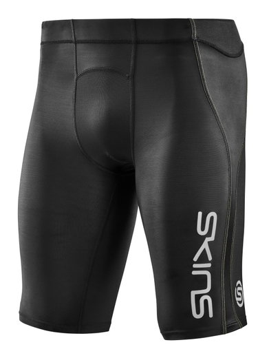 Skins Functional Pants 3-Series Half Tight 400 Short (tight-fitting) short black/yellow Men