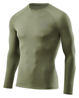 Skins Funktionsunterwäsche Langarmshirt 2-Series (enganliegend) khakigrün Herren