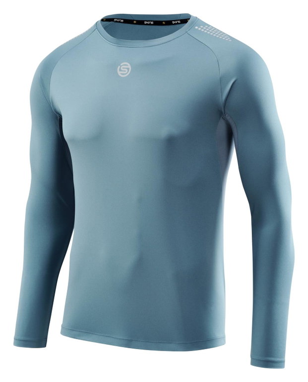 Skins Funktionsunterwäsche Langarmshirt 3-Series (perfekte feuchtigkeitstransport) blau/grau Herren