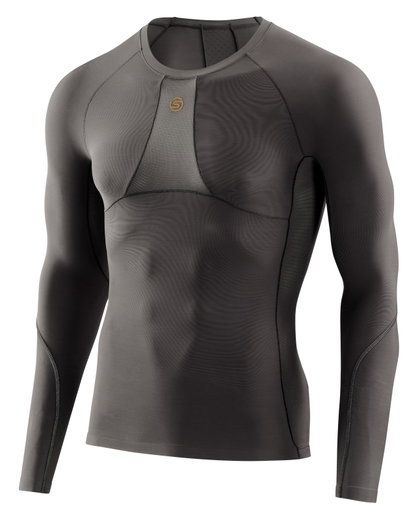 Skins Funktionsunterwäsche Langarmshirt 5-Series (enganliegend) charcoalgrau Herren