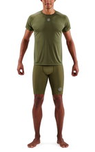 Skins Training T-shirt 3-Series (100% Polyester, Mesh Inserts) Khaki Green Men