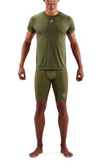 Skins Trainings-Tshirt 3-Series (100% Polyester, Mesh-Einsätze) khakigrün Herren