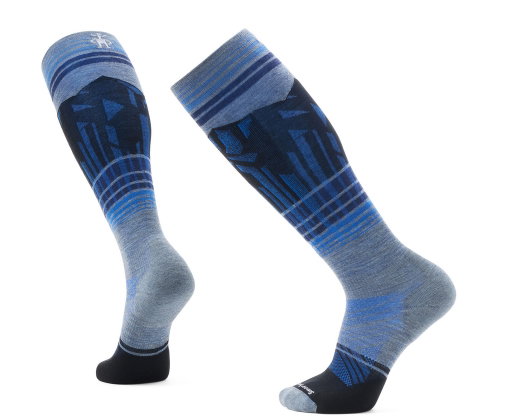 Smartwool Ski Sock Targeted Cushion OTC Summit Shot Print (Merino Wool) blue/grey - 1 Pair