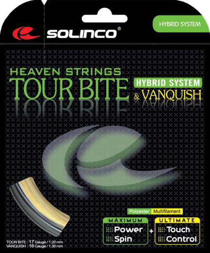 Solinco Tennissaite Tour Bite & Vanquish Hybrid (Haltbarkeit+Komfort) 12m Set