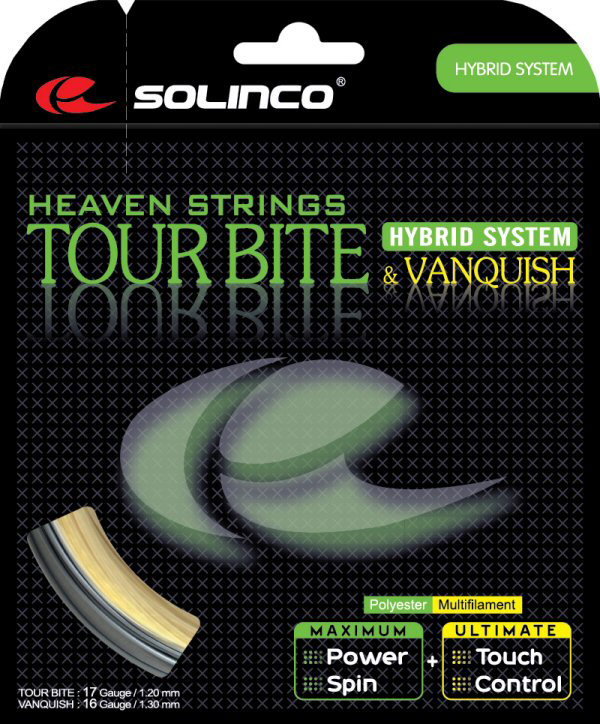 Besaitung mit Tennissaite Solinco Tour Bite & Vanquish Hybrid