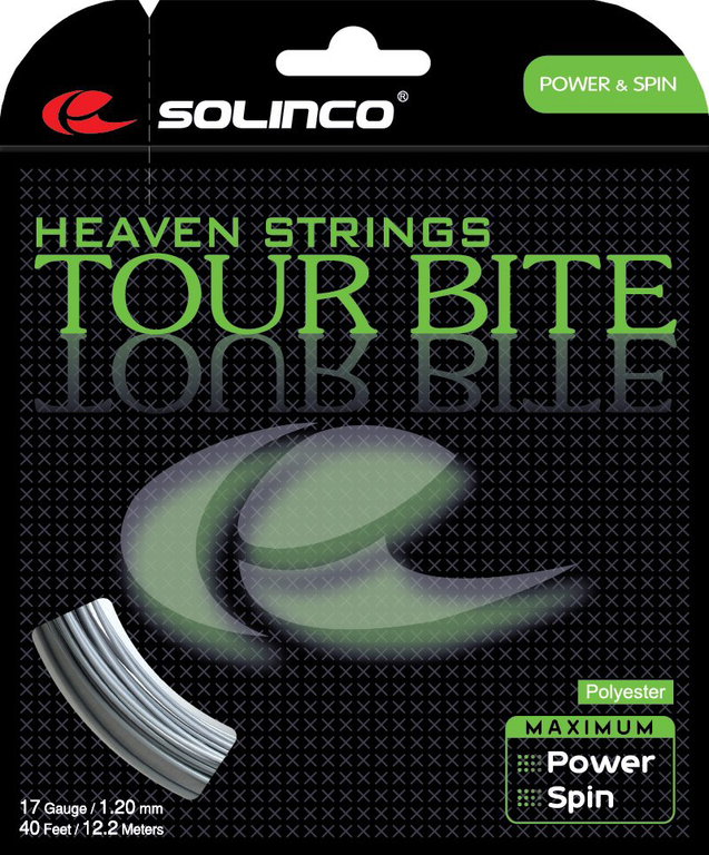 Solinco Tennissaite Tour Bite (Haltbarkeit+Spin) silber 12m Set