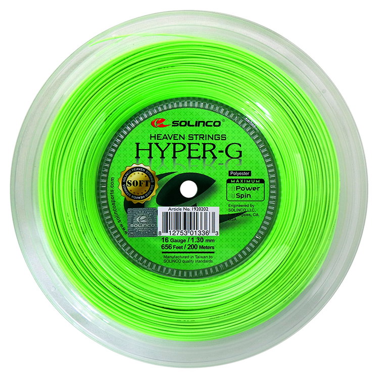 Solinco Tennissaite Hyper G SOFT (Haltbarkeit+Touch) grün 200m Rolle