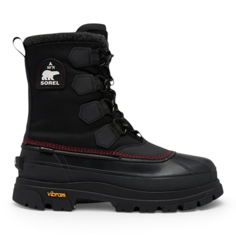 Sorel Winterstiefel Caribou Horizon GTX (Vollnarbenleder, wasserdicht) schwarz/rot Herren