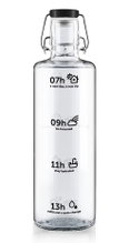 soulbottles drinking bottle stay hydrated glass (glass bottle, ceramic lid, stainless steel handle) 1 litre transparent