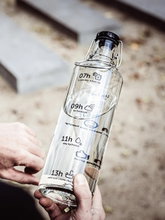soulbottles drinking bottle stay hydrated glass (glass bottle, ceramic lid, stainless steel handle) 1 litre transparent