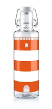 soulbottles drinking bottle lighthouse glass (glass bottle, ceramic lid, stainless steel clasp) 600ml red/transparent