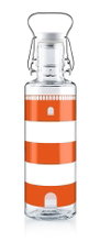soulbottles drinking bottle lighthouse glass (glass bottle, ceramic lid, stainless steel clasp) 600ml red/transparent