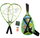 Speedminton® Set Junior (2x Schläger 6-12 Jahre, 2x Speeder, Tasche) blau/grün/gelb